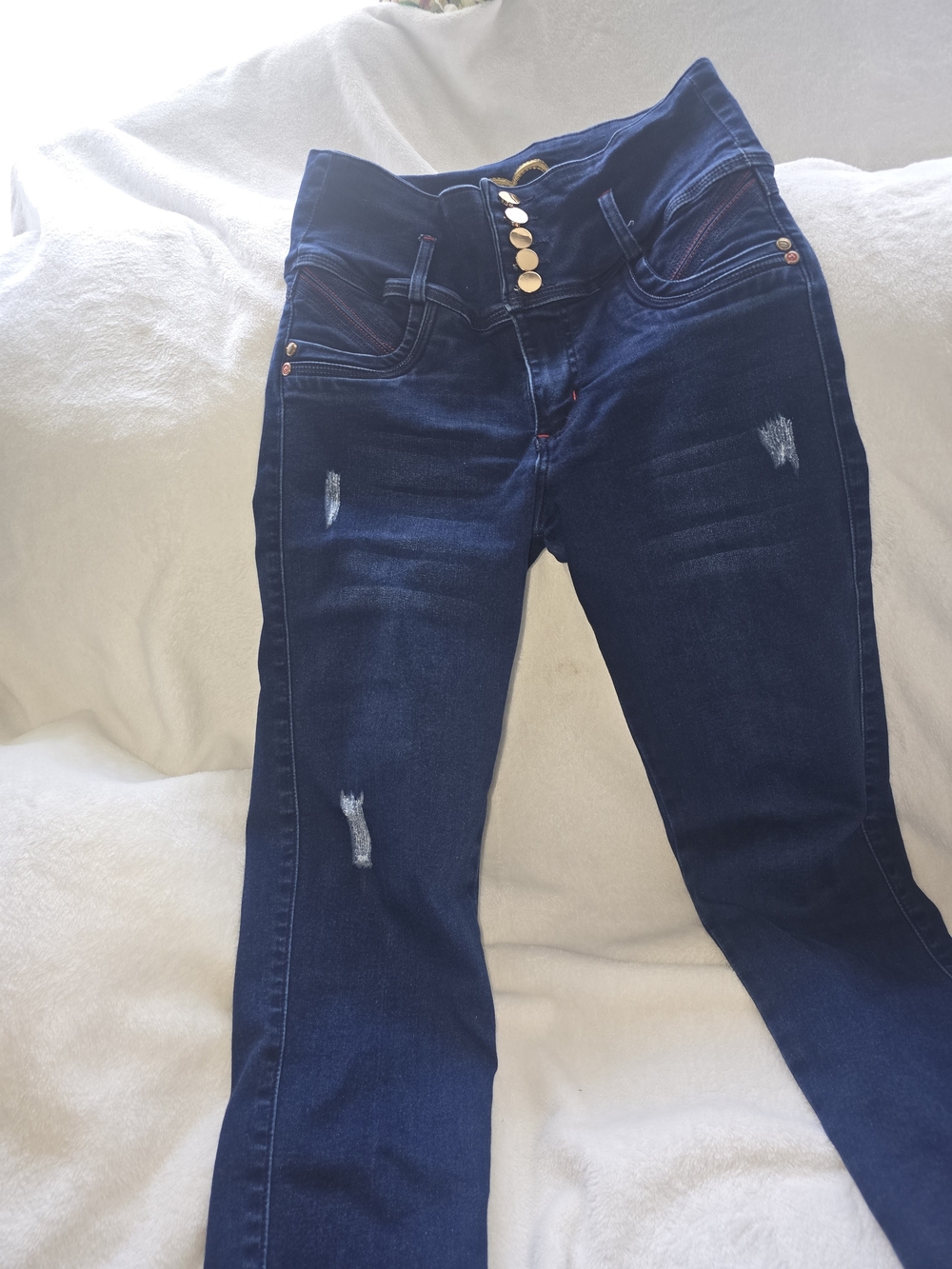 Women’s High-Waist Dark Blue Stretch Colombian Jeans